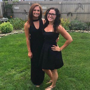 Black Maxi Dress with Cut out front - Size: S